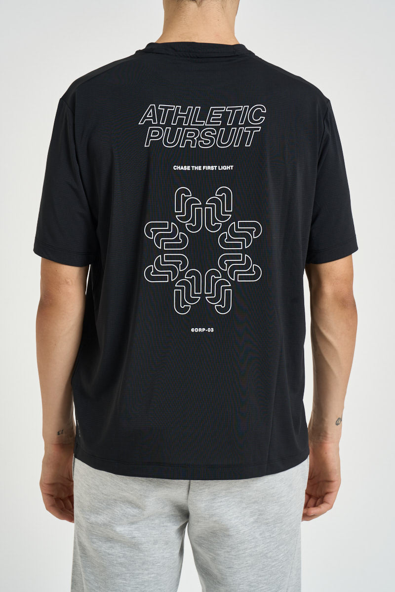 T-shirt uomo stampa sul retro nera 12298290 BLACK JACK & JONES 