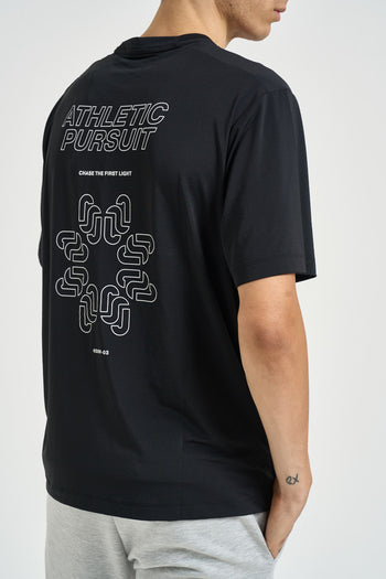 T-shirt uomo stampa sul retro nera - 6