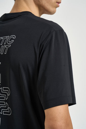 T-shirt uomo stampa sul retro nera - 7