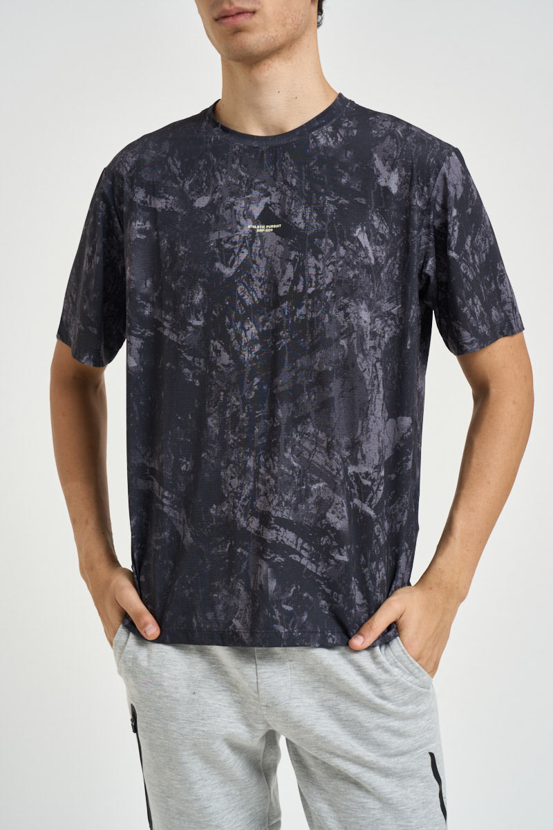 T-shirt uomo fantasia nera e grigia 12298290 WET WEATHER JACK & JONES 
