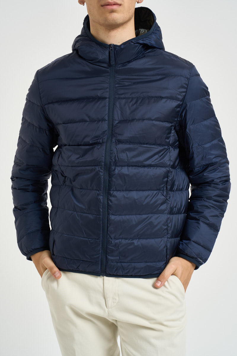 Piumino uomo con cappuccio blu navy 12299067 SKY CAPTAIN JACK & JONES 