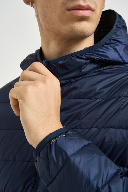 Piumino uomo con cappuccio blu navy - 2