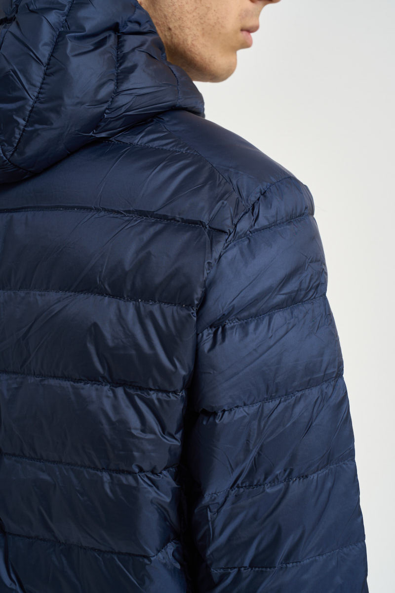Piumino uomo con cappuccio blu navy 12299067 SKY CAPTAIN JACK & JONES 