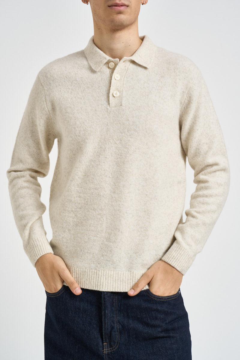 Maglia uomo a polo panna mèlange 12299958 ANCIENT SCROLL JACK & JONES 