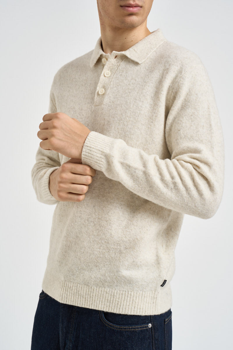 Maglia uomo a polo panna mèlange 12299958 ANCIENT SCROLL JACK & JONES 