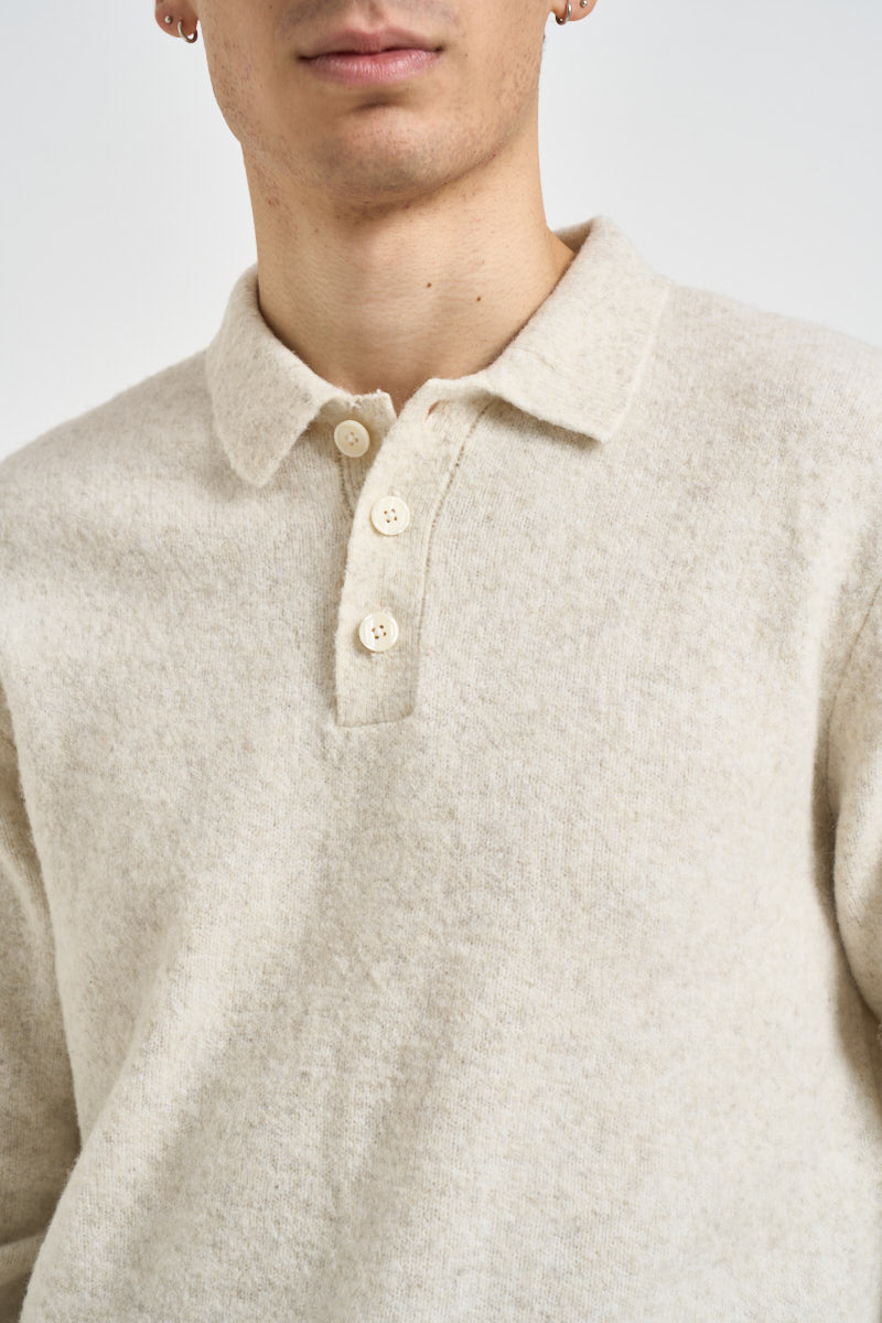 Maglia uomo a polo panna mèlange 12299958 ANCIENT SCROLL JACK & JONES 