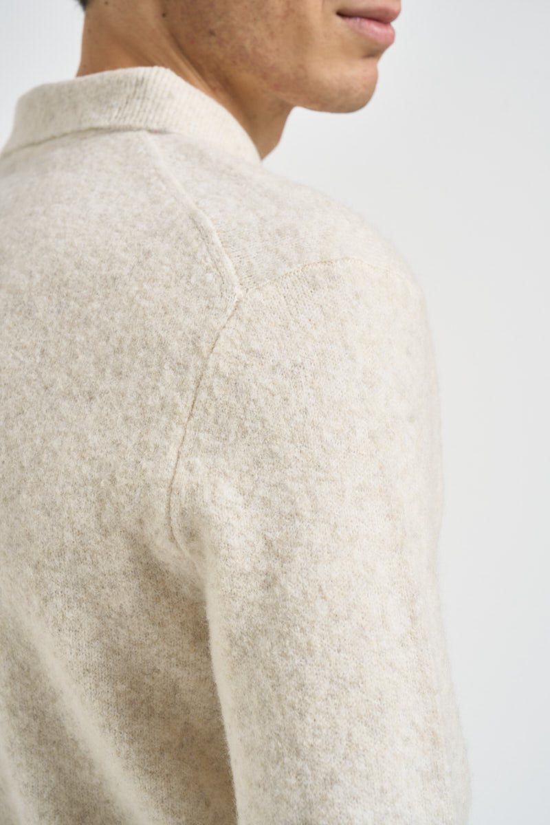 Maglia uomo a polo panna mèlange 12299958 ANCIENT SCROLL JACK & JONES 