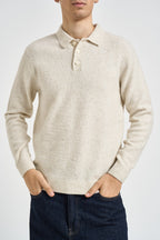 Maglia uomo a polo panna mèlange 12299958 ANCIENT SCROLL JACK & JONES 