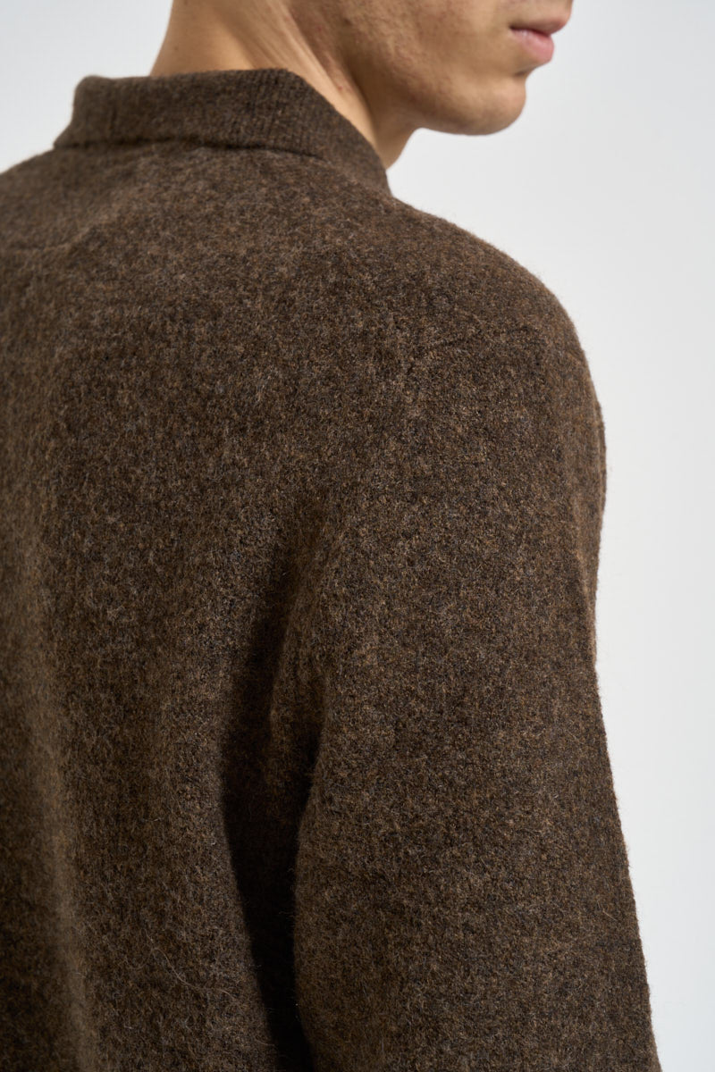 Maglia uomo a polo marrone mèlange 12299958 CHOCOLATE TORTE JACK & JONES 