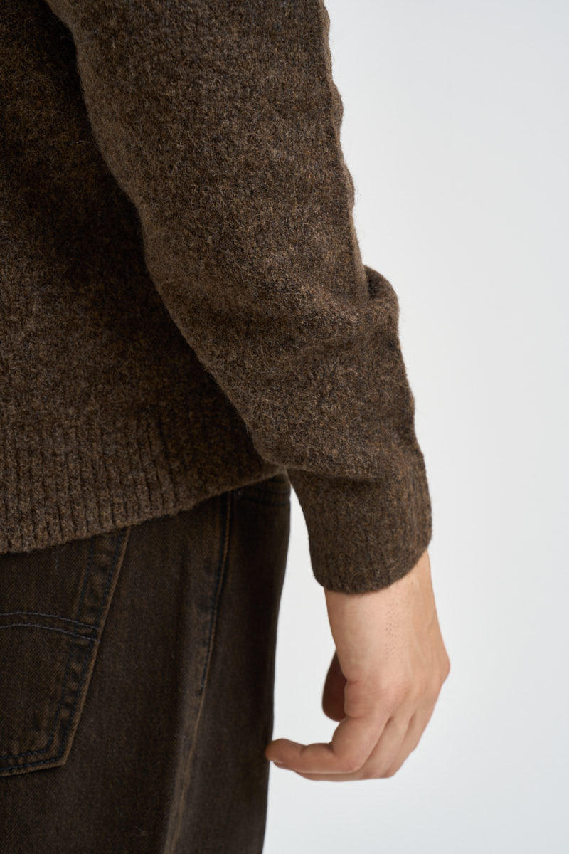 Maglia uomo a polo marrone mèlange 12299958 CHOCOLATE TORTE JACK & JONES 
