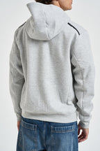 Felpa uomo con cappuccio grigio chiaro mélange 12301089 LIGHT GREY MELANGE JACK & JONES 