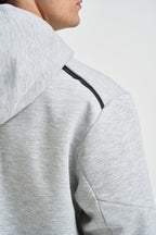 Felpa uomo con cappuccio grigio chiaro mélange 12301089 LIGHT GREY MELANGE JACK & JONES 