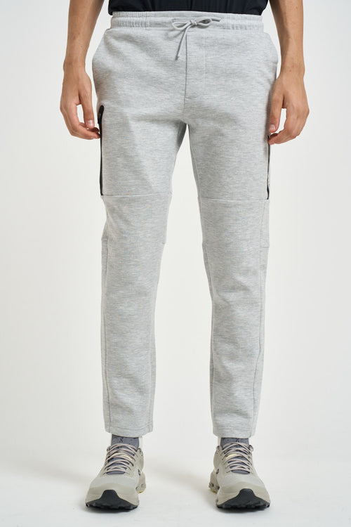 Pantalone jogger uomo grigio chiaro mélange - 1