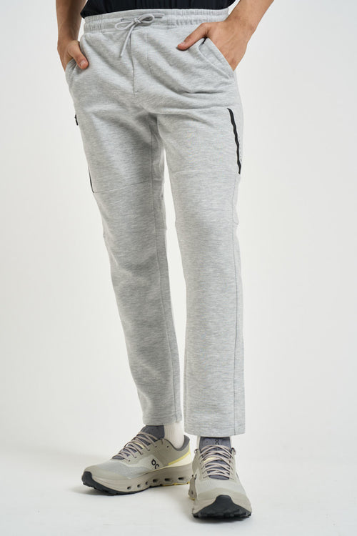 Pantalone jogger uomo grigio chiaro mélange - 2