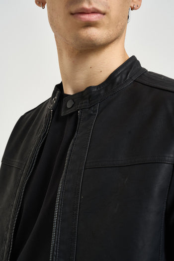Giubbotto uomo ecopelle nero - 3