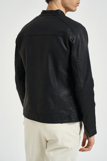 Giubbotto uomo ecopelle nero - 5