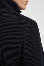 Maglia uomo collo alto e mezza zip nera 12298379 BLACK JACK & JONES NOOS 
