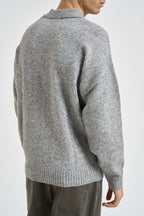 Polo uomo in maglia grigio mélange 12298398 LIGHT GREY JACK & JONES NOOS 