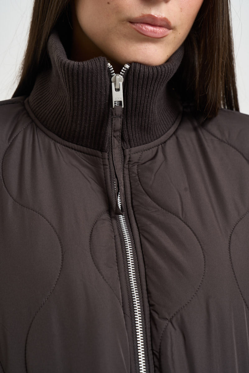 Giacca donna trapuntata marrone scuro 12278851 BRACKEN JJXX 