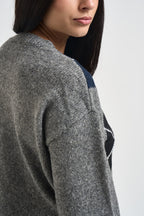 Maglia donna a rombi grigia nera e blu 12281930 DARK GREY JJXX 