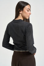Maglia donna polo grigio antracite 12298896 DARK GREY JJXX 