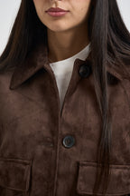 Giacca donna in suede marrone 12299899 DEMITASSE JJXX 