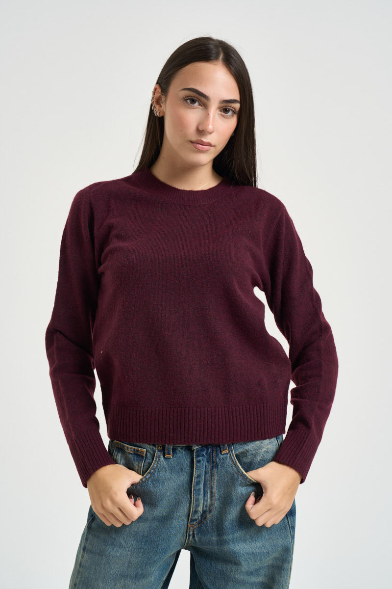 Maglia donna giricollo bordeaux 12301111 WINETASTING JJXX 
