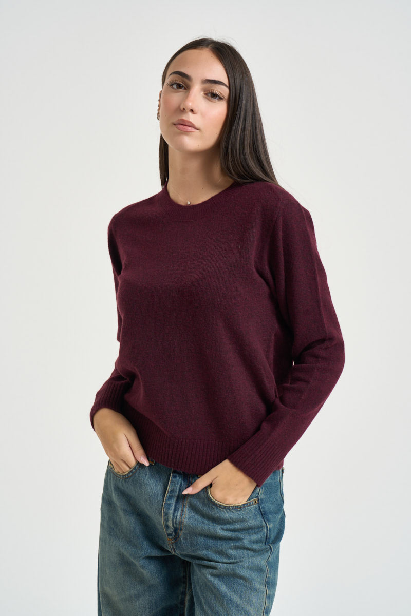 Maglia donna giricollo bordeaux 12301111 WINETASTING JJXX 
