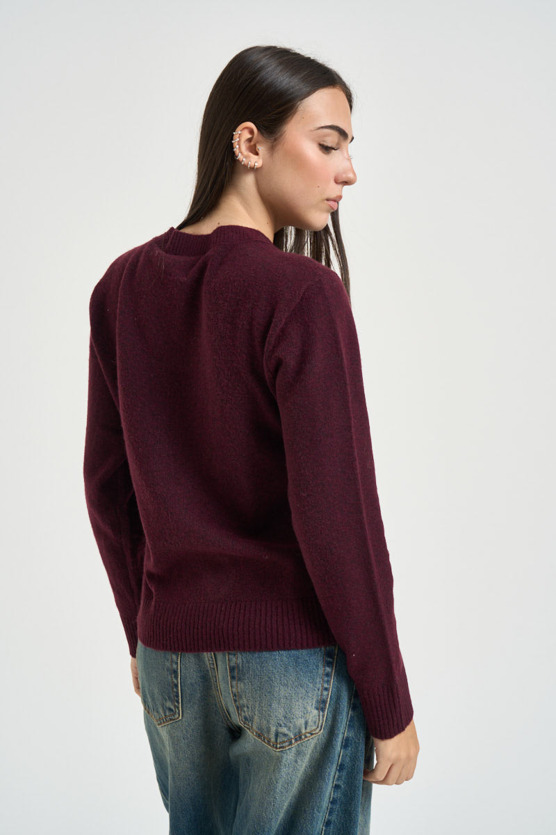 Maglia donna giricollo bordeaux 12301111 WINETASTING JJXX 