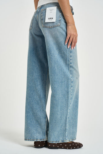 Jeans donna con cintura denim chiaro - 4