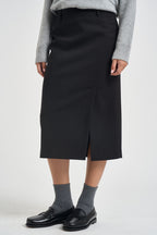 Gonna donna midi con spacco nera SI5CO014 0001 KAOS 
