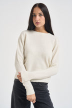 Maglia donna girocollo panna SI5NT038 1004 KAOS 