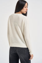 Maglia donna girocollo panna SI5NT038 1004 KAOS 