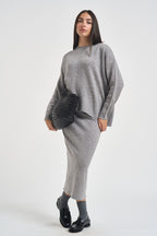 Gonna donna in maglia grigio SIKT031 0M07 KAOS 