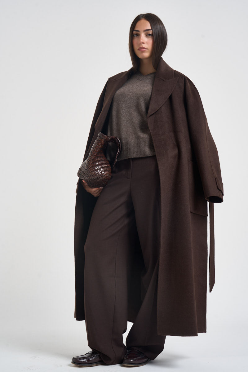 Cappotto donna lungo marrone SINT001 6028 KAOS 