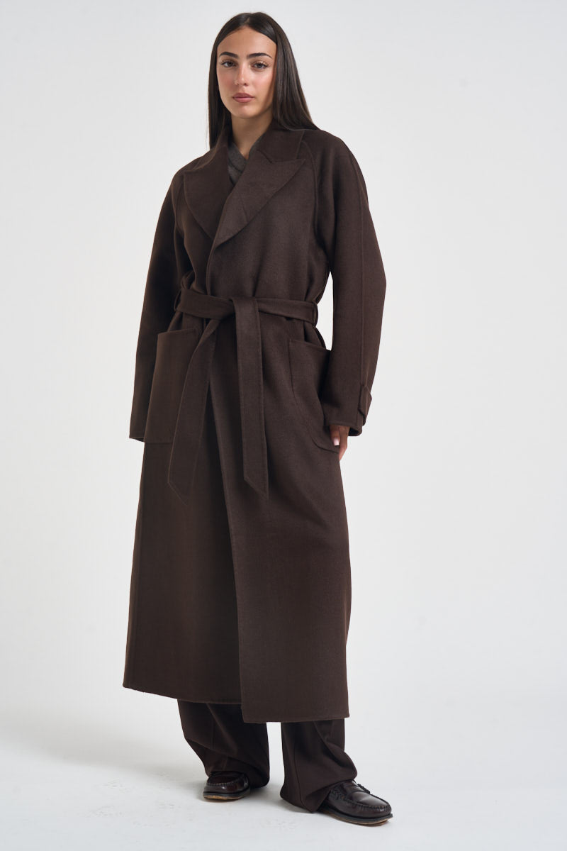 Cappotto donna lungo marrone SINT001 6028 KAOS 