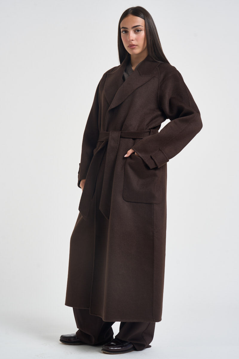 Cappotto donna lungo marrone SINT001 6028 KAOS 
