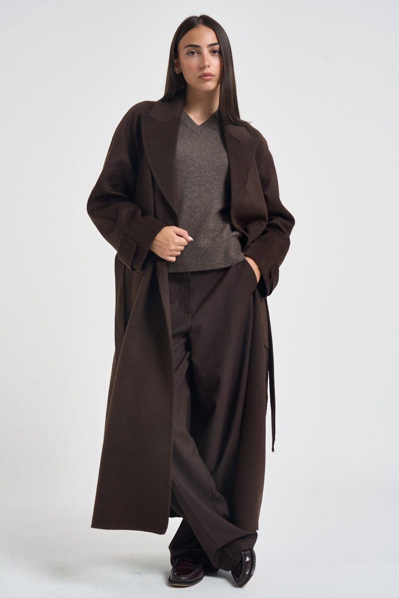 Cappotto donna lungo marrone SINT001 6028 KAOS 