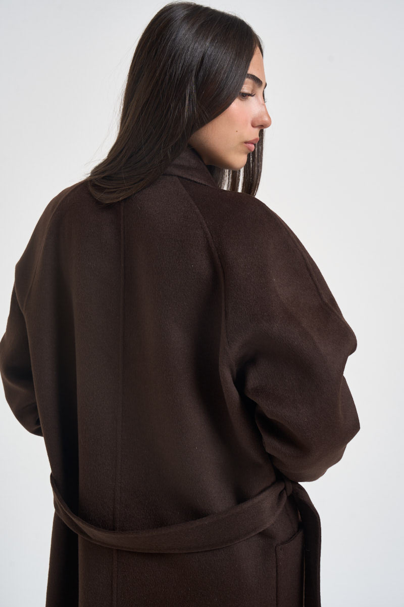 Cappotto donna lungo marrone SINT001 6028 KAOS 