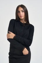 Cardigan donna girocollo in tulle nero SINT007 0001 KAOS 