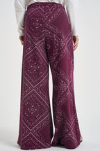 Pantaloni donna a gamba ampia vino KXPA3668 VINO KIKISIX 