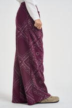 Pantaloni donna a gamba ampia vino KXPA3668 VINO KIKISIX 