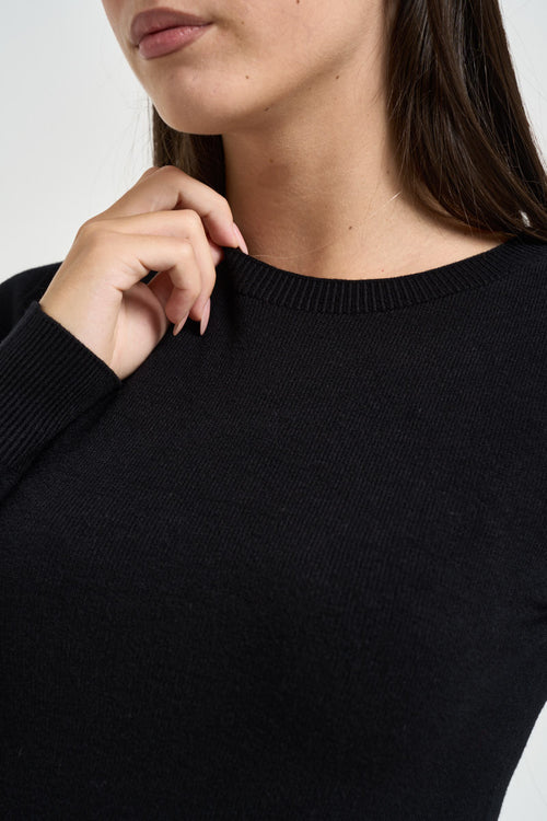 Maglia donna cropped nera - 2