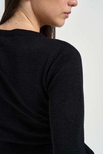 Maglia donna cropped nera - 5