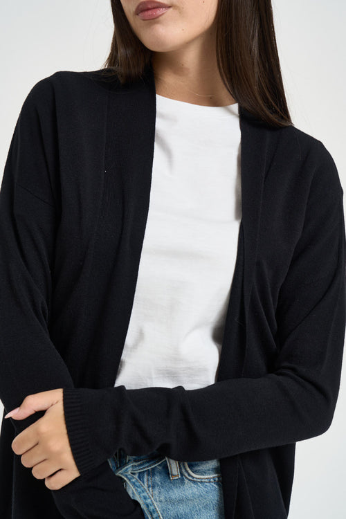 Cardigan donna lungo nero - 2