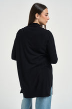 Cardigan donna lungo nero 3M1710 NERO KONTATTO 