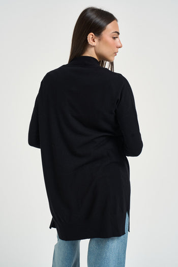 Cardigan donna lungo nero - 4