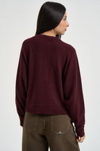 Maglia donna girocollo con bottoni bordeaux 3M1837 MARSALA KONTATTO 