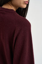 Maglia donna girocollo con bottoni bordeaux 3M1837 MARSALA KONTATTO 