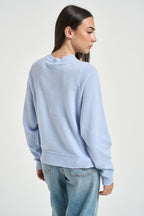 Maglia donna girocollo con bottoni celeste 3M1837 NUVOLA KONTATTO 